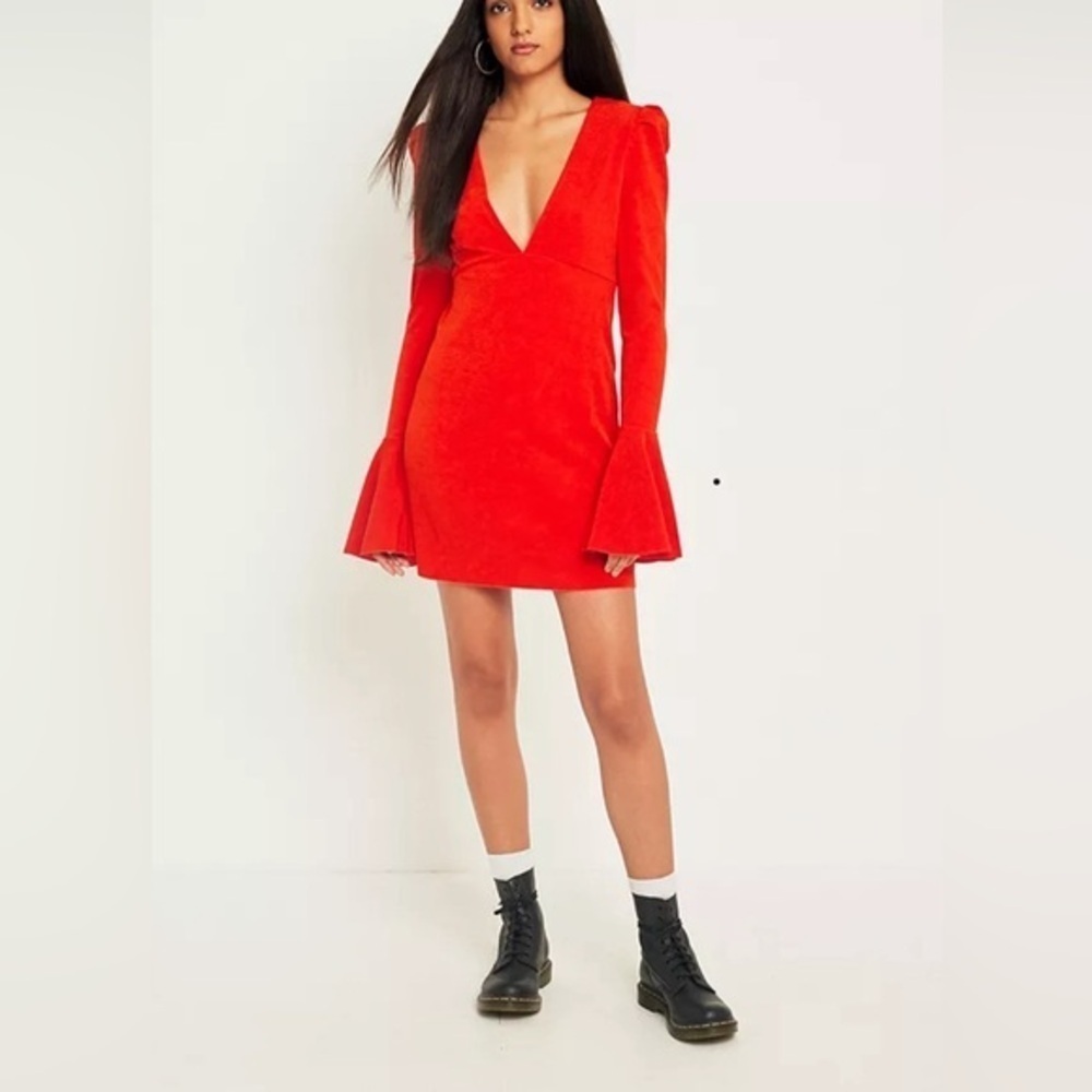 Free people talk about it flute sleeve mini dress XS